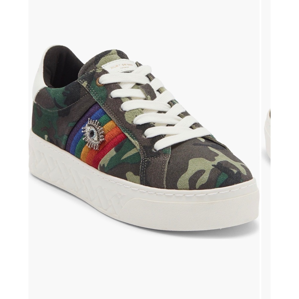 Kurt Geiger London Lane Camo Rainbow Evil Eye Platform Sneakers 36 Camouflage
